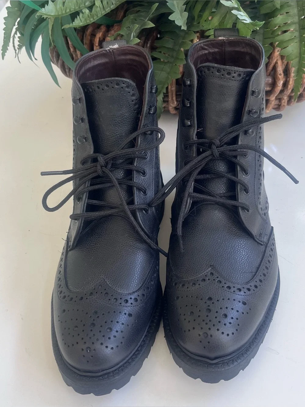 Allen Edmonds Handcrafted USA Men 10.5 3 E Black Leather Wingtip Dress Boot $400
